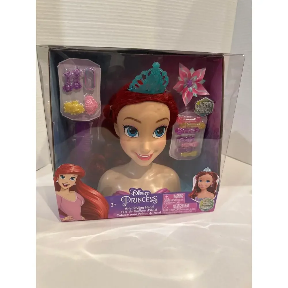 Princess Ariel Styling Head - 18 Pieces Hair Play Set for Kids - Ages 3+